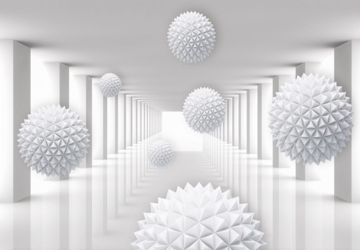 Fototapeta 3d tunel abstrakcja kule optyczna 14142VE