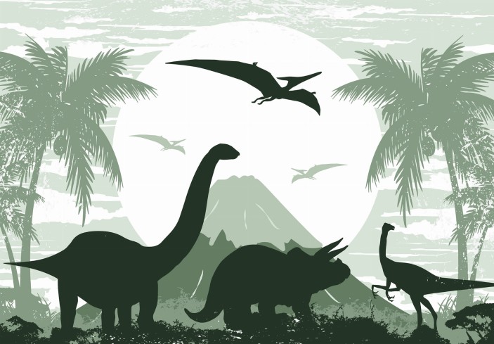 Fototapeta dla dzieci chłopca dinozaury las 13731VE
