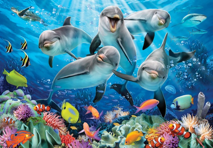 Fototapeta dla dzieci akwarium delfiny ocean 12849VE