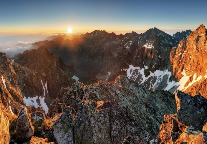 Fototapeta góry natura krajobraz widok niebo słońce 10509VE