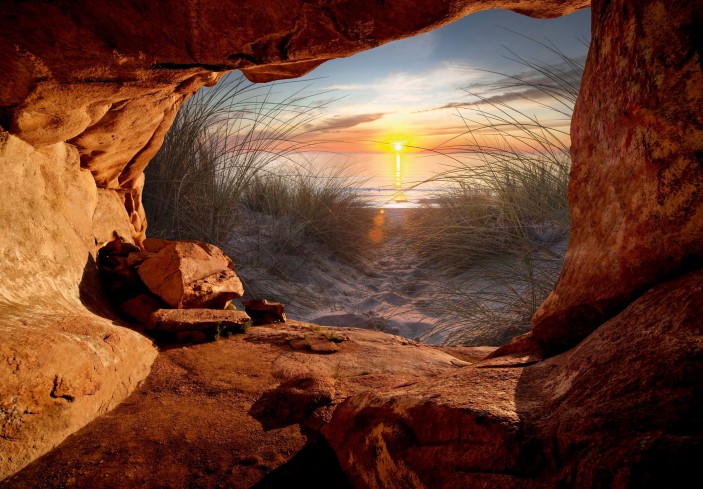 Fototapeta 3d jaskinia widok plaża morze optyczna 14217VE Fototapeta 3d jaskinia widok plaża morze optyczna 14217VE