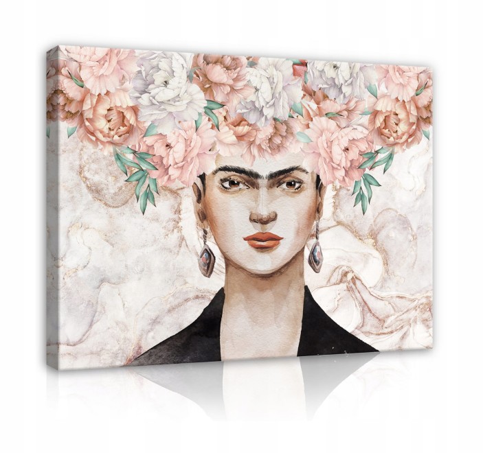 Obraz na płótnie kwiaty na głowie frida kahlo PP14111