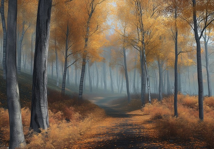 Fototapeta las jesienią 3d natura na wymiar 15641VE Fototapeta las jesienią 3d natura na wymiar 15641VE