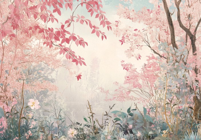 Fototapeta dla dziewczynki różowy las na wymiar 15594VE