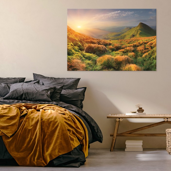 Obraz zachód słońca góry krajobraz na płótnie ścianę do sypialni salonu 14599O1AR