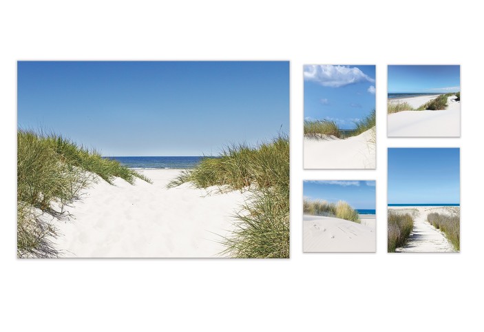 Obraz 5 części na płótnie plaża morze 66x48 / 2 x 20x20 / 2 x 32x22