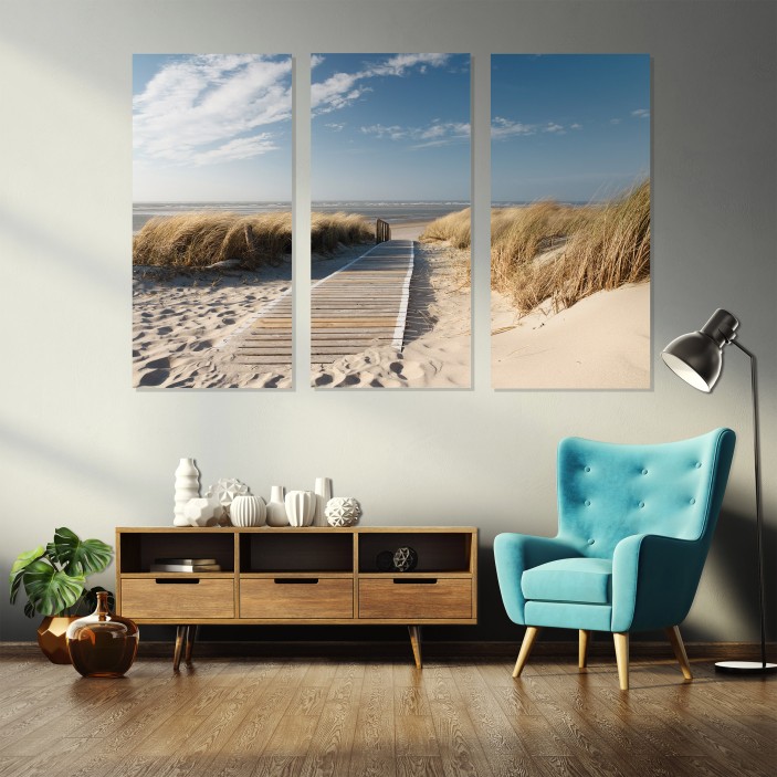 Obraz 3 części na płótnie plaża morze 3 x 115x55