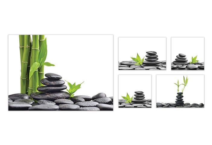 Obraz 5 części na płótnie zen kamienie spa 66x48 / 2 x 20x20 / 2 x 32x22