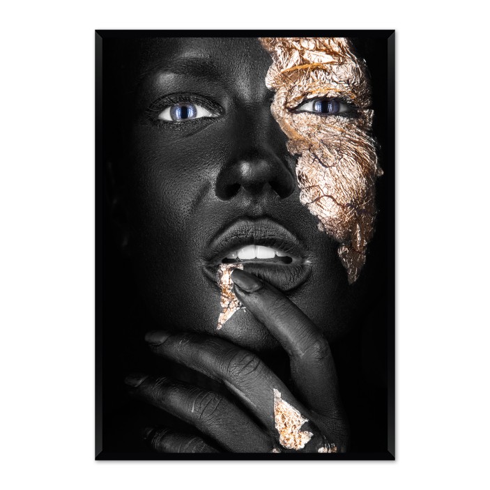 [WYSTAWA - SIŁA JEST KOBIETĄ] Obraz acrylglass kobieta czarny złoty 120x80