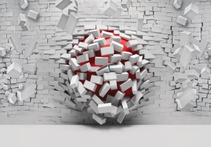 Fototapeta 3d kula mur cegły abstrakcja 3005VE