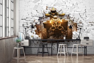 Fototapeta 3d quad mur cegły dla dzieci abstrakcja 13895VE