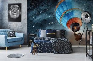 Fototapeta dla dzieci młodzieżowa balon gwiazdy niebo 14074VE