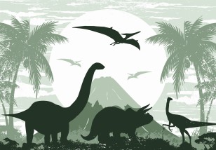 Fototapeta dla dzieci chłopca dinozaury las 13731VE