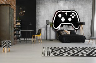 Fototapeta młodzieżowa pad gaming game dla gracza beton graffiti 14176VE