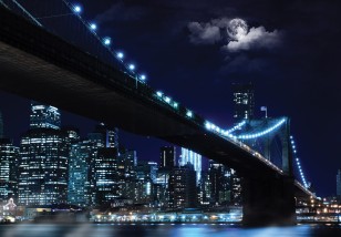 Fototapeta most san francisco miasto księżyc noc panorama widok golden gate bridge 10328VE