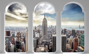 Fototapeta 3d miasto panorama nowy jork taras okno 2345VE