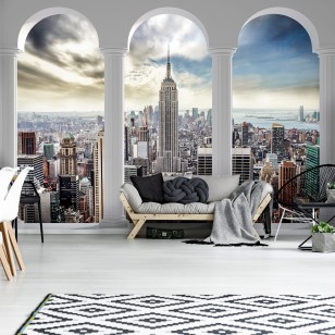 Fototapeta 3d miasto panorama nowy jork okno taras 2345VE