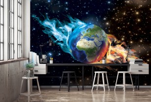 Fototapeta kosmos galaktyka gwiazdy ziemia planeta dla dzieci 3749VE