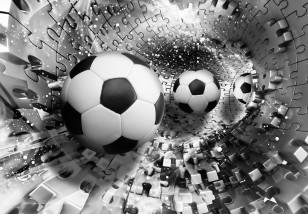 Fototapeta dla dzieci chłopca 3d piłka tunel puzzle sport 3382VE