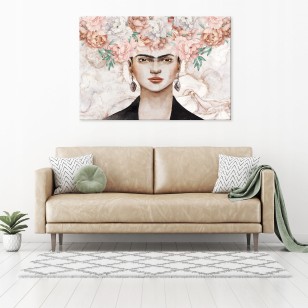 Obraz na płótnie kwiaty na głowie frida kahlo sztuka PP14111