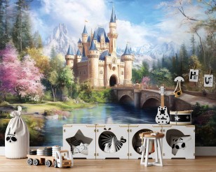 Fototapeta dla dziewczynki zamek bajka na wymiar 15670VEAR1