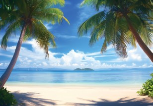 Fototapeta morze rajska plaża hawaje 3d do salonu sypialni 15700VE