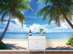 Fototapeta morze rajska plaża hawaje 3d do salonu sypialni 15700VEAR1