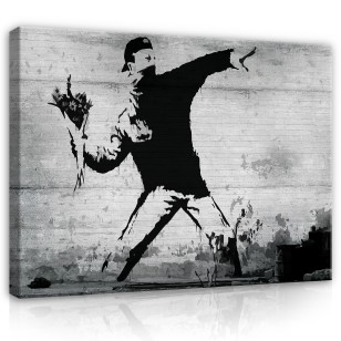 Obraz banksy abstrakcja szary na płótnie ścianę nowoczesny duży 2085O20