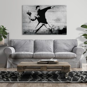 Obraz banksy abstrakcja szary na płótnie ścianę nowoczesny duży 2085O20AR1