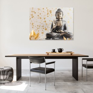 Obraz abstrakcja budda religijny do salonu na płótnie 15439O1AR1