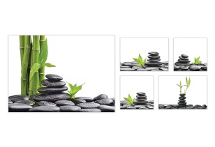 Obraz 5 części na płótnie zen kamienie spa 66x48 / 2 x 20x20 / 2 x 32x22