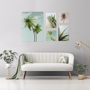Obraz 5 części na płótnie palmy nowoczesny 66x48 / 2 x 20x20 / 2 x 32x22